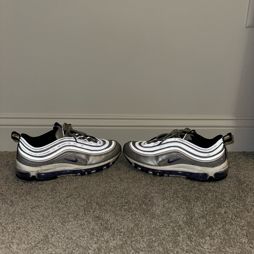 Nike Air Max 97 Metallic Silver with Purple Accents